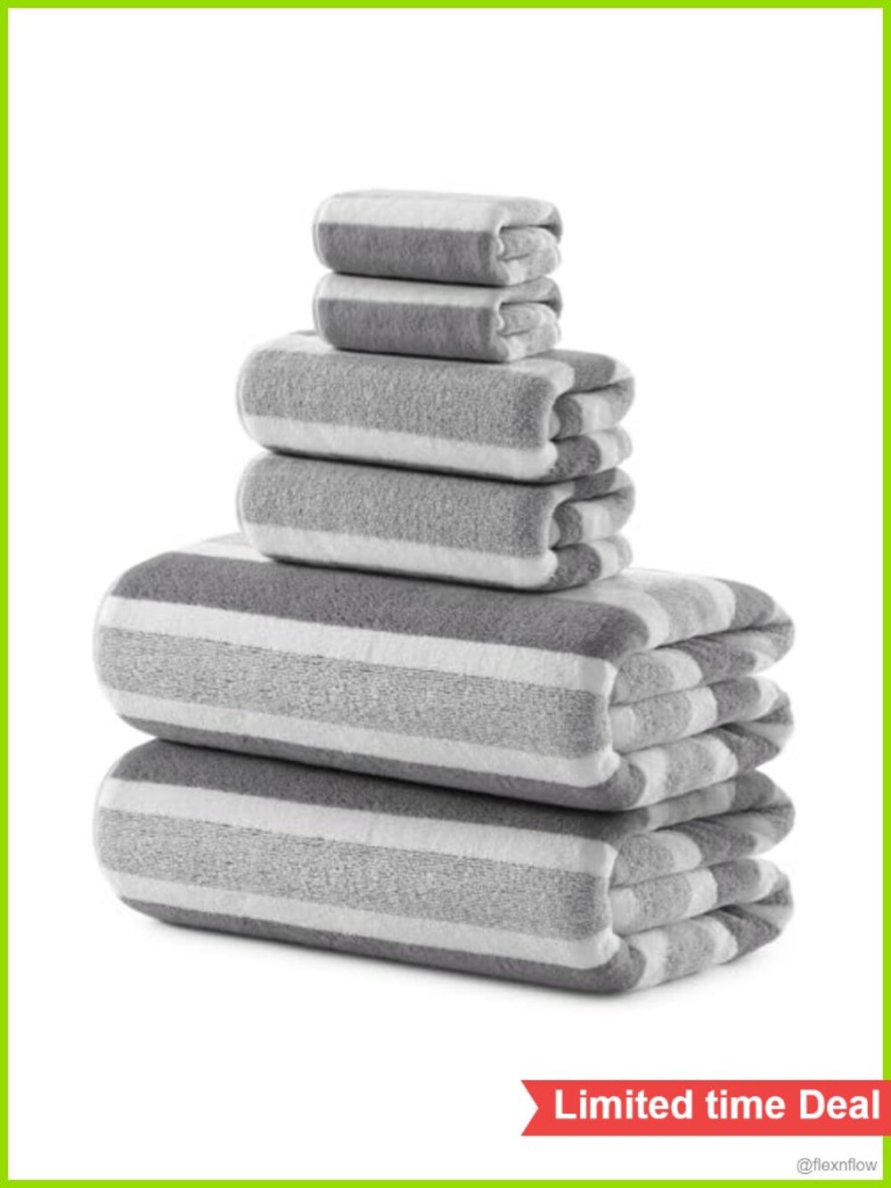 6-Piece Microfiber Bath Towel Set Oversized Ultra Soft Quick Dry